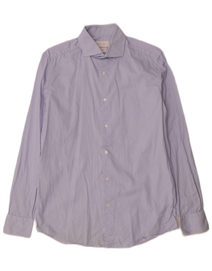 Camicia da uomo Massimo Dutti taglia 39 15 1/2 gessato blu medio
