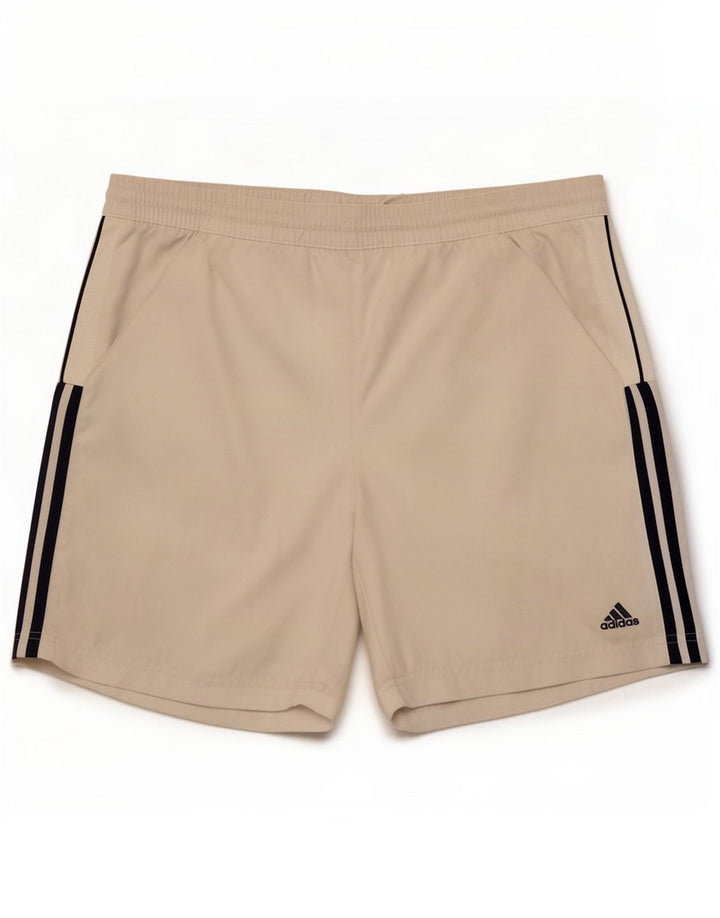 Adidas Pantaloncini sportivi da uomo grandi bianchi in poliestere
