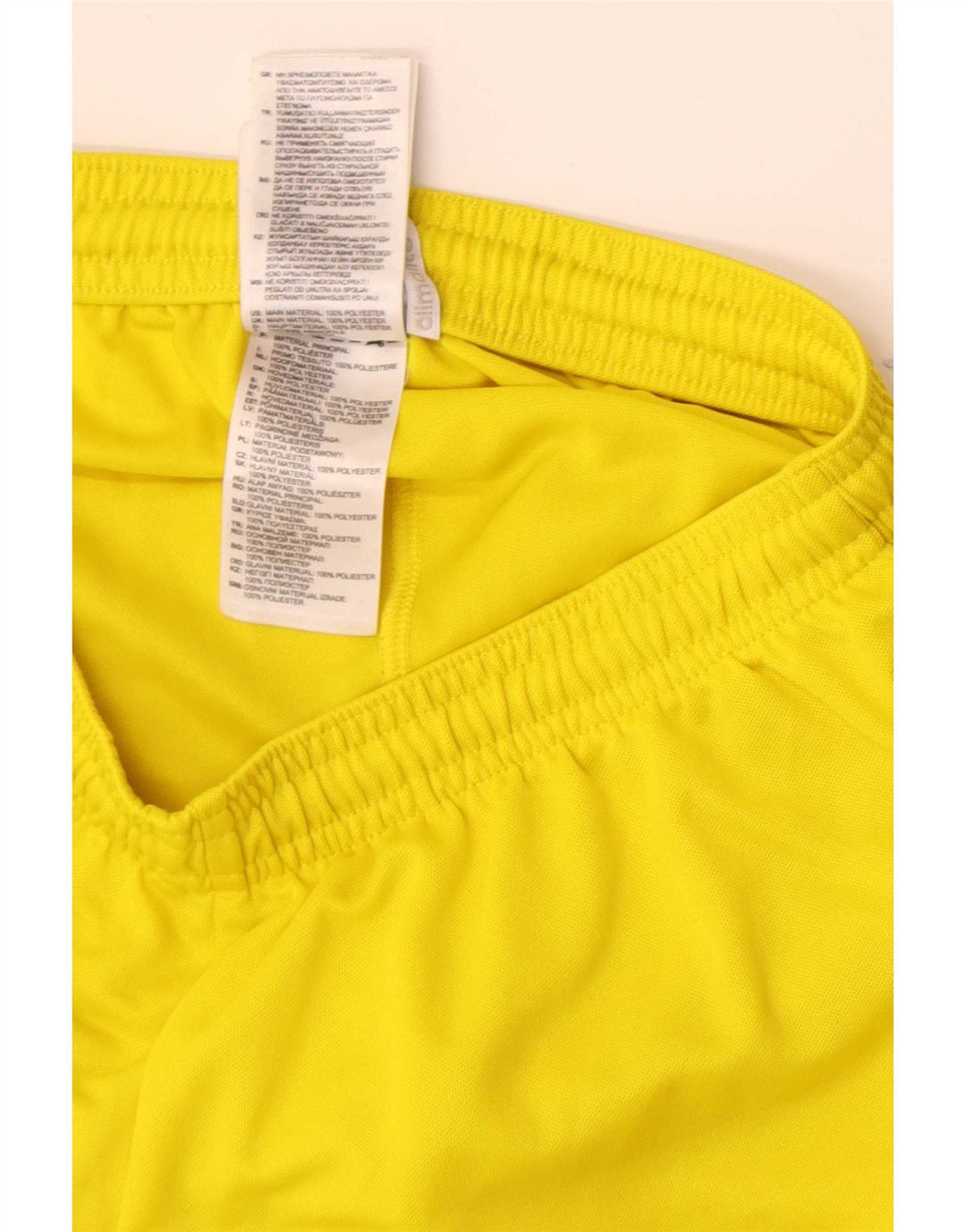 Pantaloncini sportivi Adidas Climalite da uomo piccoli in poliestere giallo