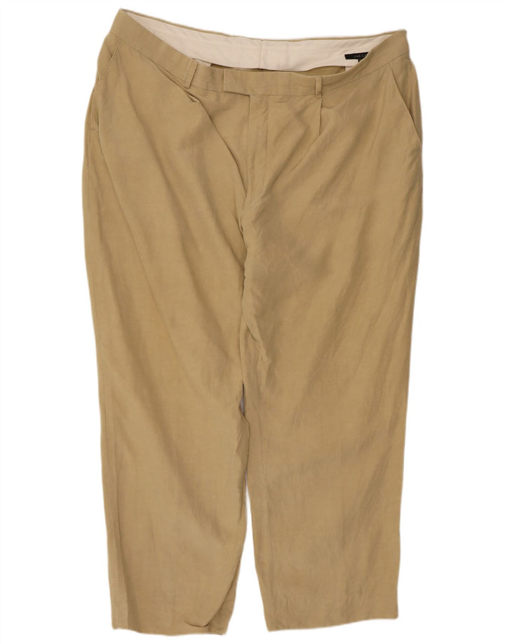 Pantaloni corti dritti da uomo Jaeger W44 L26 seta beige