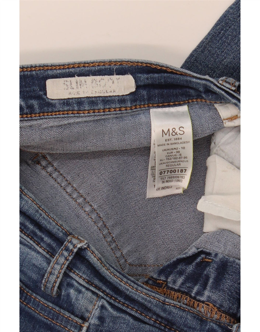 MARKS & SPENCER Jeans bootcut da donna vestibilità regolare UK 10 piccoli W30 L30 blu
