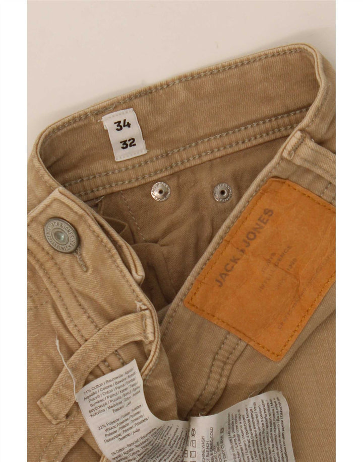 Jeans slim da uomo Jack & Jones W34 L32 cotone beige