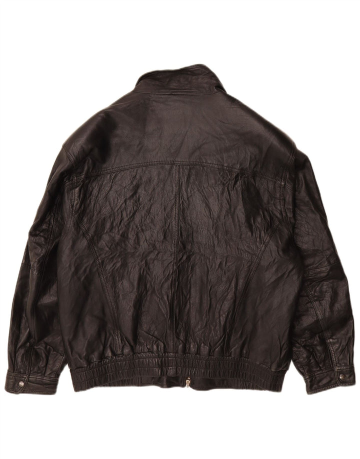 Giacca in pelle vintage da uomo UK 38 in pelle nera media