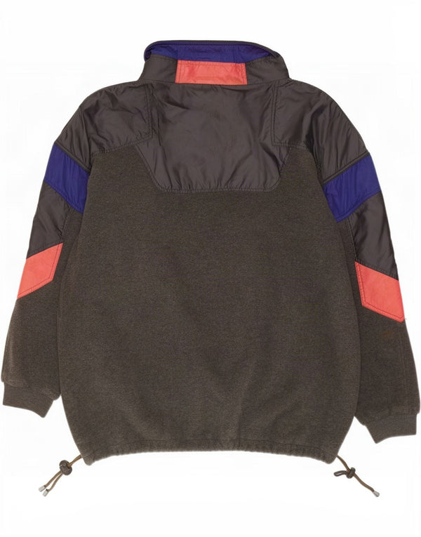 Maglione in pile da uomo con zip e collo Klepper 2XL poliestere color block grigio