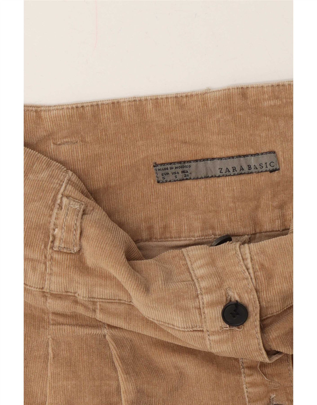 Gonna in velluto a coste da donna Zara piccola W26 Beige