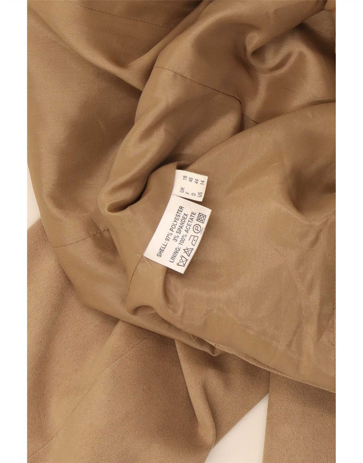 Jacques Vert Giacca blazer a 4 bottoni da donna UK 18 XL Poliestere beige floreale