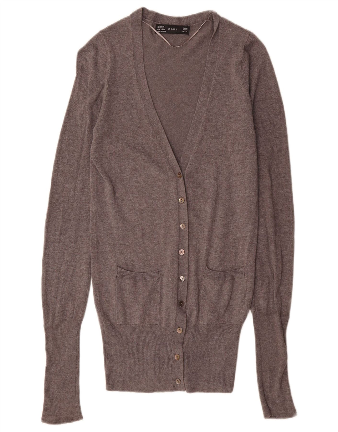Maglione cardigan da donna Zara UK 12 Rayon grigio medio