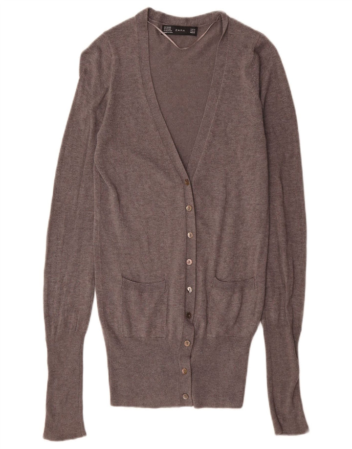 Maglione cardigan da donna Zara UK 12 Rayon grigio medio