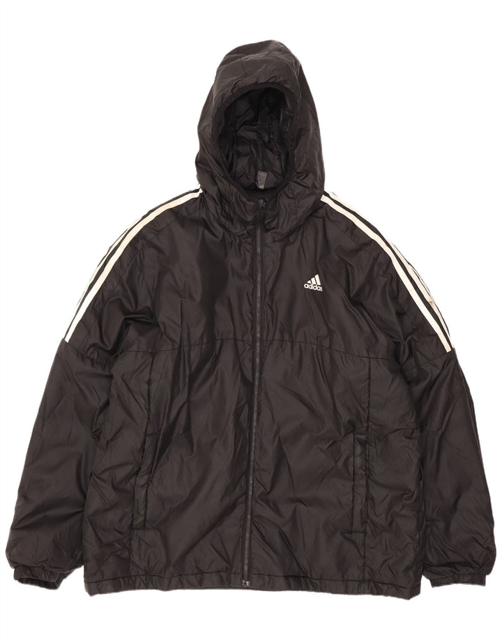 Giacca imbottita con cappuccio da uomo Adidas UK 42 XL poliestere nero