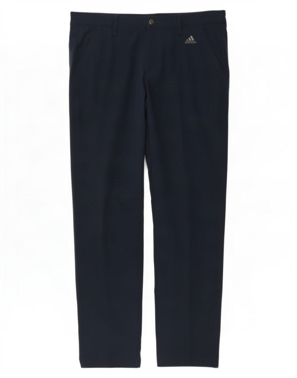 Pantaloni chino slim da uomo Adidas W34 L32 poliestere blu navy