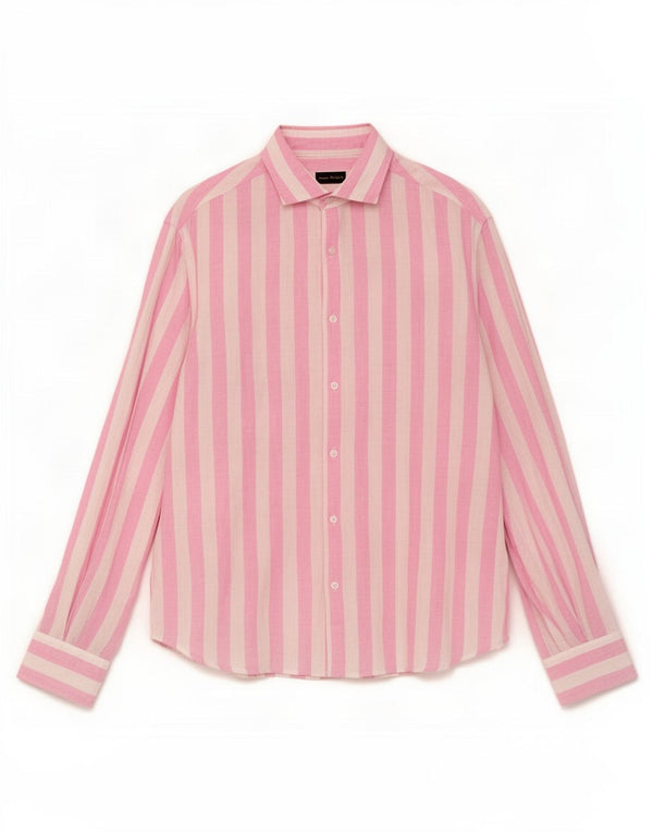 Camicia da uomo Massimo Dutti XL Lino a righe rosa