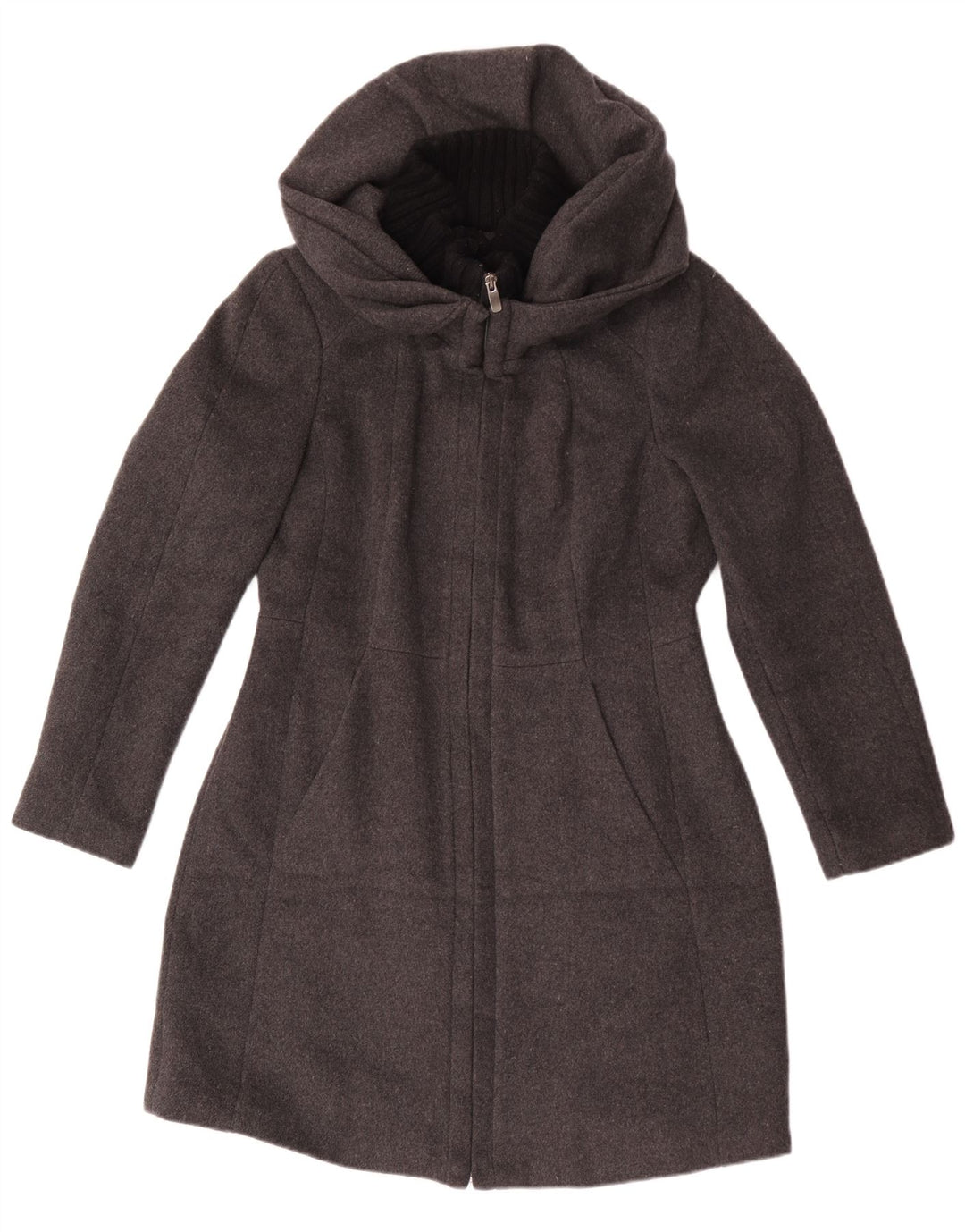 Cappotto con cappuccio da donna Zara UK 18 XL Grigio