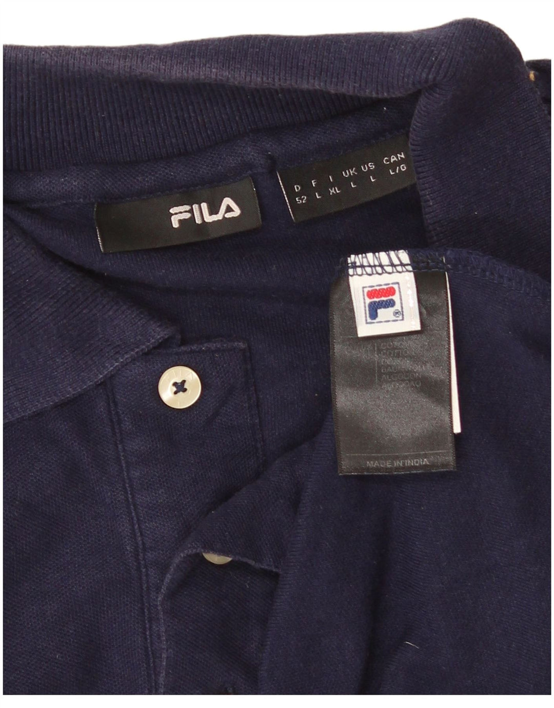 Polo da uomo FILA grande in cotone blu navy