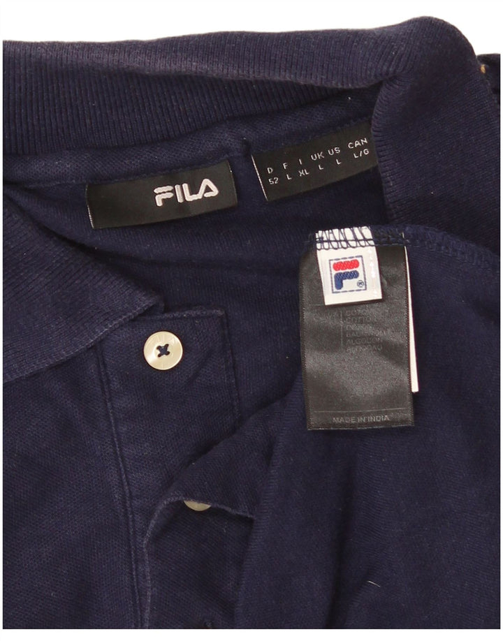 Polo da uomo FILA grande in cotone blu navy