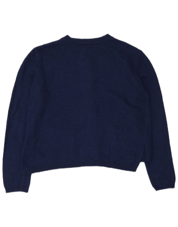 Maglione cardigan oversize da donna Topshop UK 10 piccolo acrilico blu navy