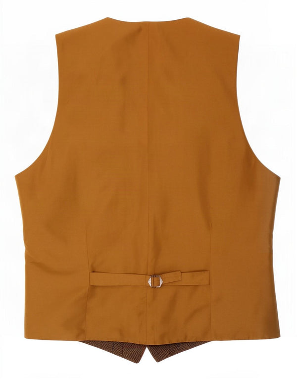 Gilet da uomo Carabou grande in lana a quadri marroni