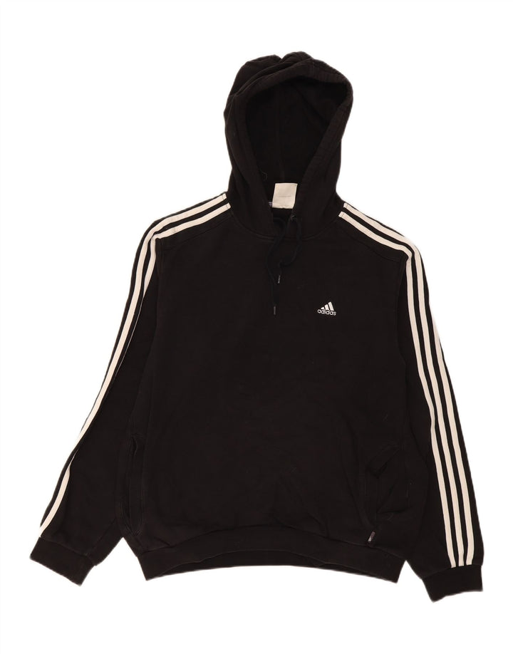 Felpa con cappuccio da uomo Adidas Medium in cotone nero