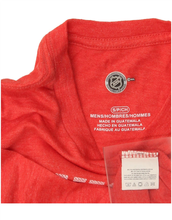 NHL Uomo Chicago Blackhawks T-shirt grafica Top piccolo poliestere rosso