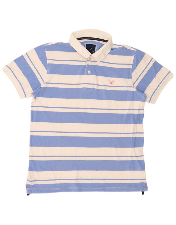 Crew Clothing Polo da uomo in cotone a righe grandi blu