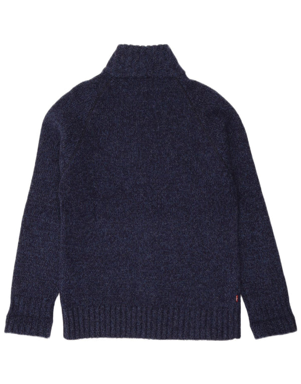 Maglione cardigan da uomo LEVI'S lana screziata media blu navy