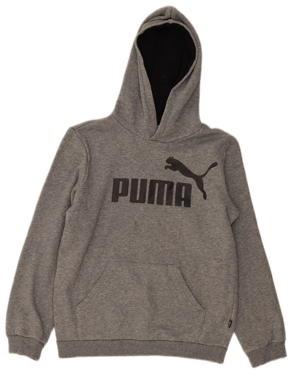 Felpa con cappuccio grafica da ragazzo Puma 11-12 anni in cotone grigio screziato