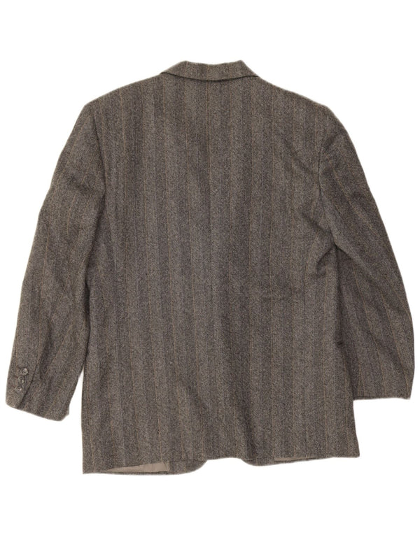 Giacca blazer da uomo a 2 bottoni Valentino IT 48 in lana vergine a righe grigio medio
