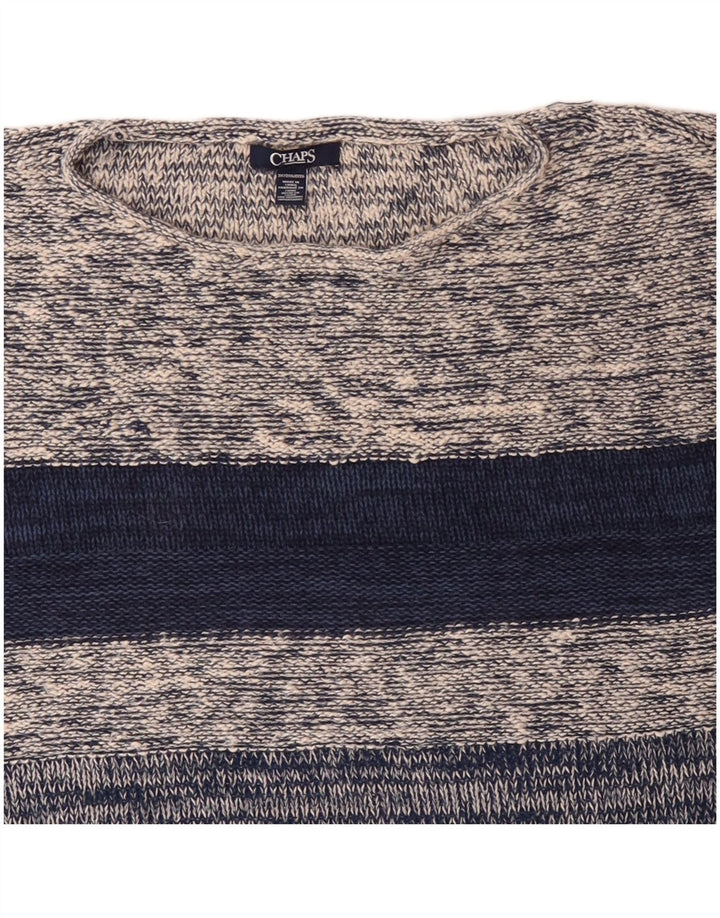 CHAPS Maglione da donna con scollo a barca con maniche a 3/4 UK 22 3XL a righe grigie