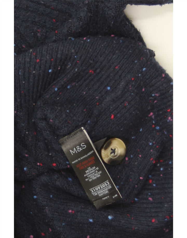 Maglione cardigan da donna Marks & Spencer UK 14 medio blu navy screziato