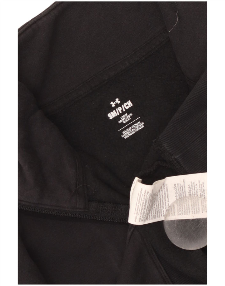Felpa da donna oversize con collo con zip Under Armour, maglione UK 10 piccolo nero