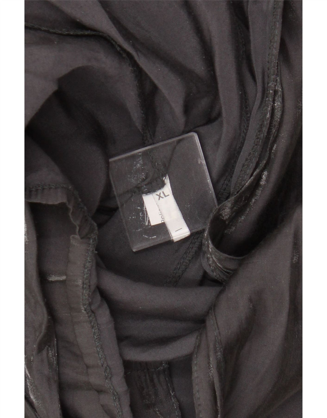 Camicetta camicia vintage da donna UK 18 XL viscosa nera