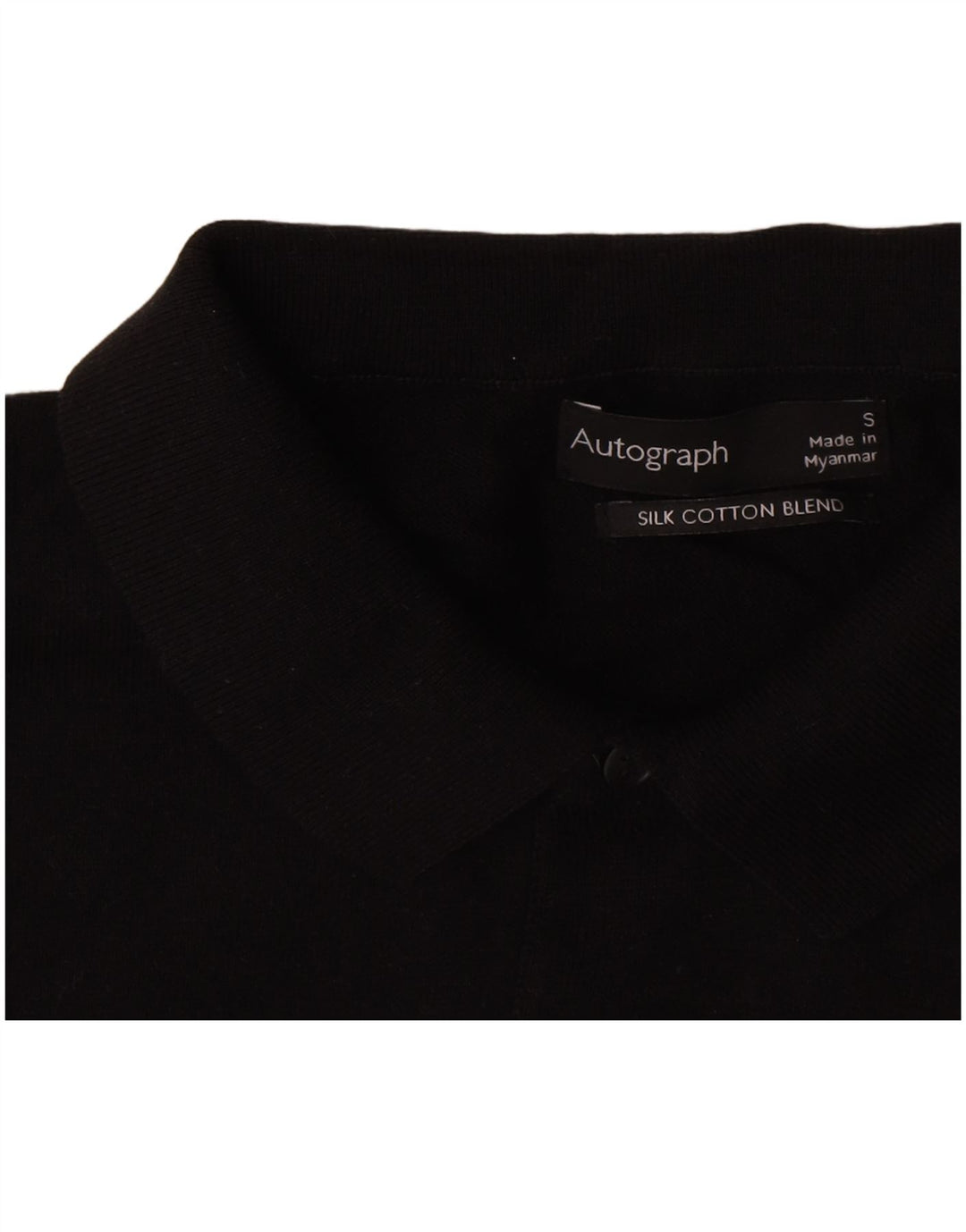 Polo autografata da uomo Marks & Spencer piccola in cotone nero