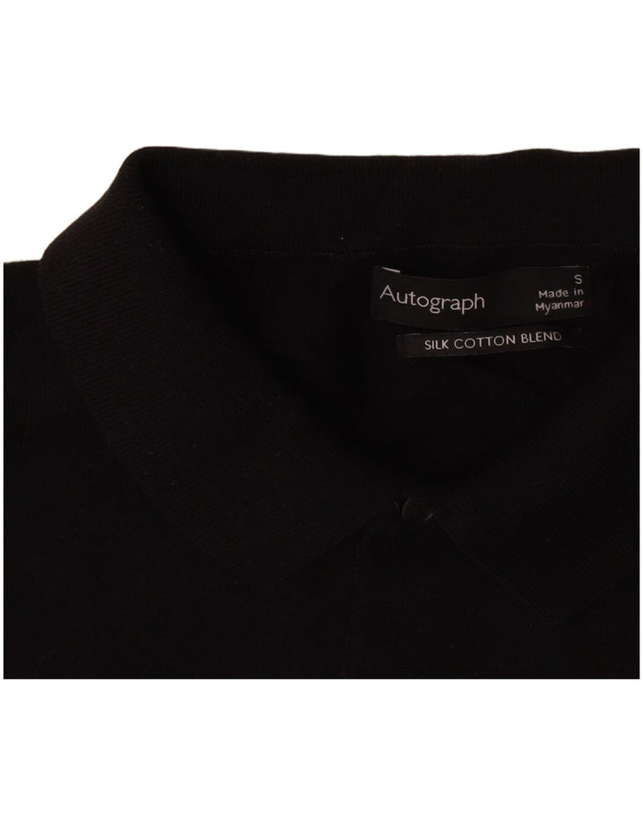 Polo autografata da uomo Marks & Spencer piccola in cotone nero