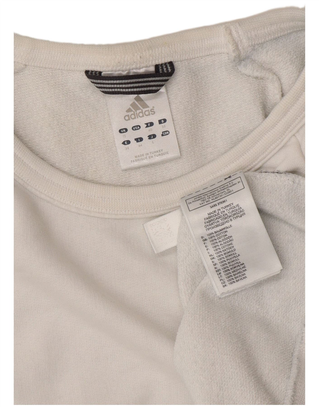 Felpa da donna Adidas Jumper UK 12 cotone bianco medio