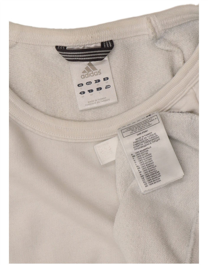 Felpa da donna Adidas Jumper UK 12 cotone bianco medio