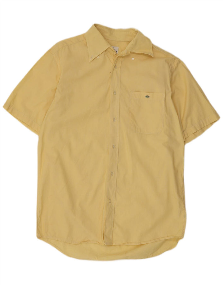 Camicia a maniche corte da uomo Lacoste taglia 40 cotone giallo medio
