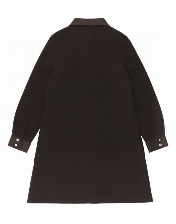 Zara Womens Long Sleeve Shirt Dress UK 6 XS Black Polyester