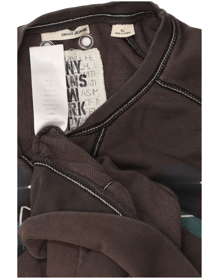 Felpa grafica da uomo Dkny Maglione XL Cotone grigio
