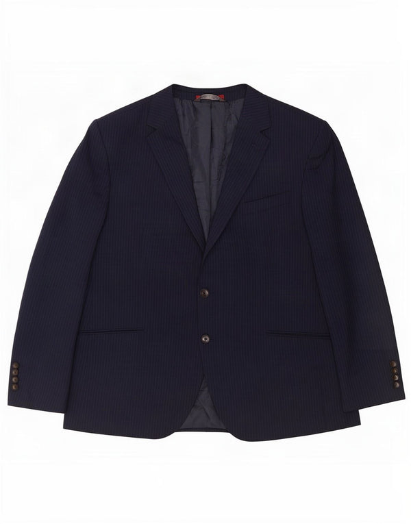 Giacca blazer corta da uomo Marks & Spencer UK 46 3XL Gessato blu navy