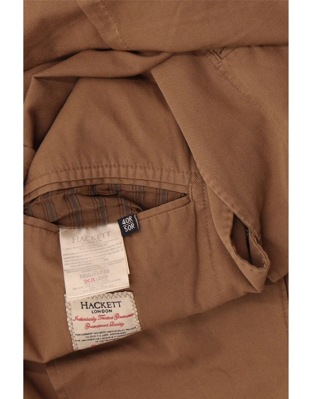 Giacca blazer da uomo a 2 bottoni Hackett UK 40 grande cotone beige