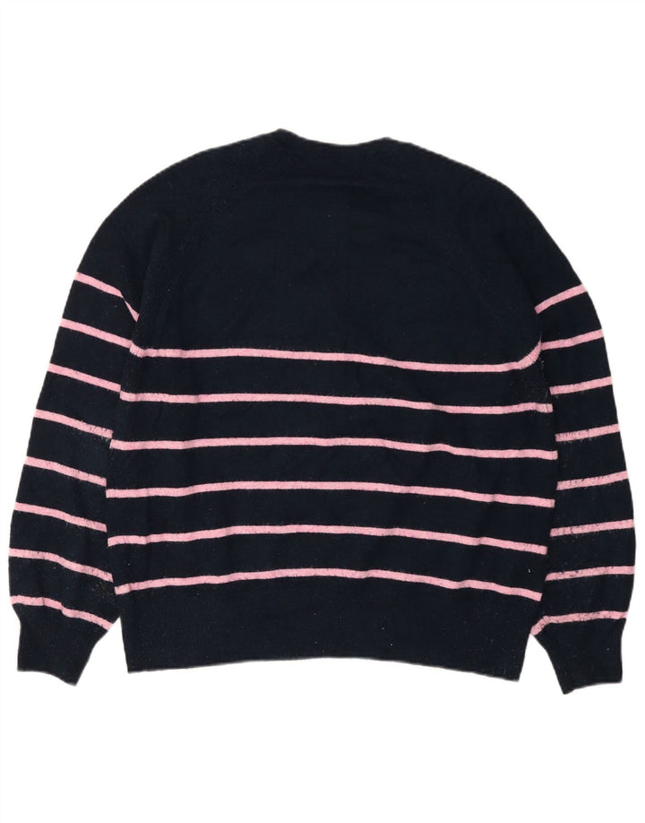 MARKS & SPENCER Maglione da donna con collo a bottoni UK 14 Blu navy medio