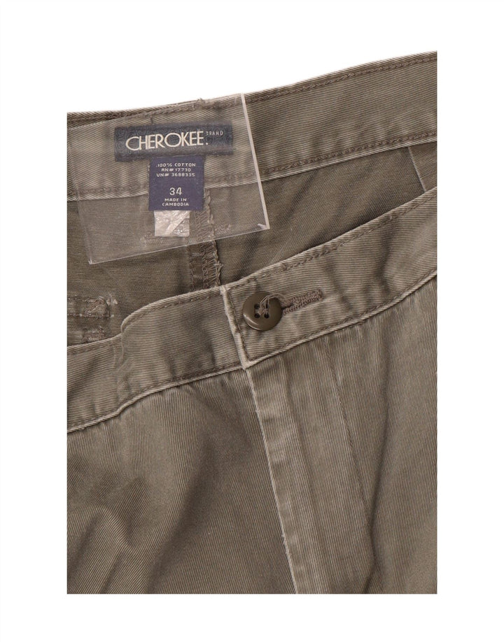 Pantaloncini cargo da uomo CHEROKEE W34 Large in cotone grigio