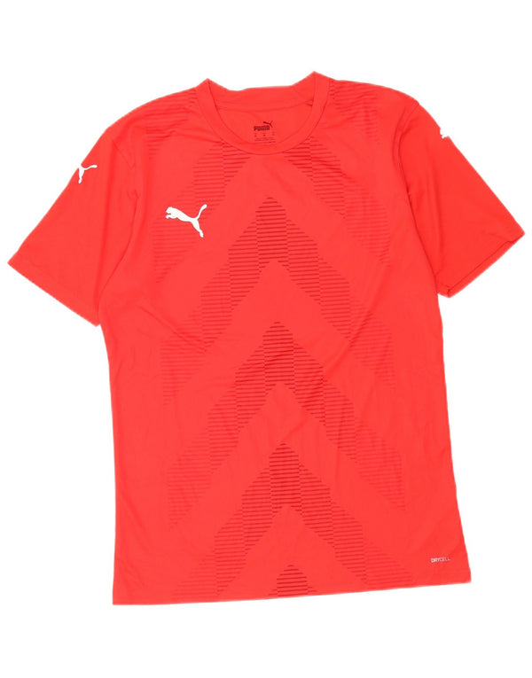 T-shirt da uomo Puma Top in poliestere Chevron rosso medio