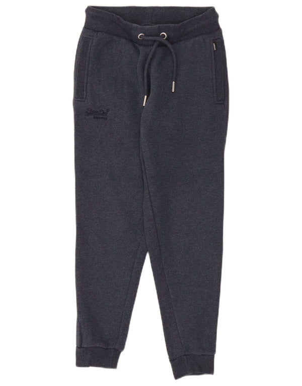 Pantaloni da tuta da donna Superdry Joggers UK 8 Small Blu Navy Cotone