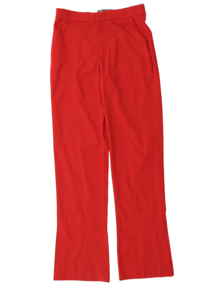 Pantaloni chino bootcut da donna Zara piccoli W26 L33 poliestere rosso