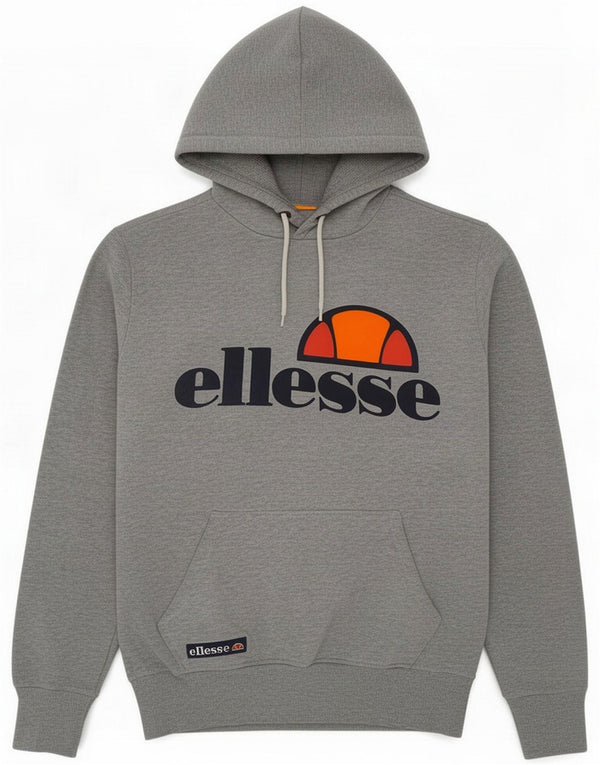 Ellesse Felpa con cappuccio grafica da uomo XS Cotone grigio