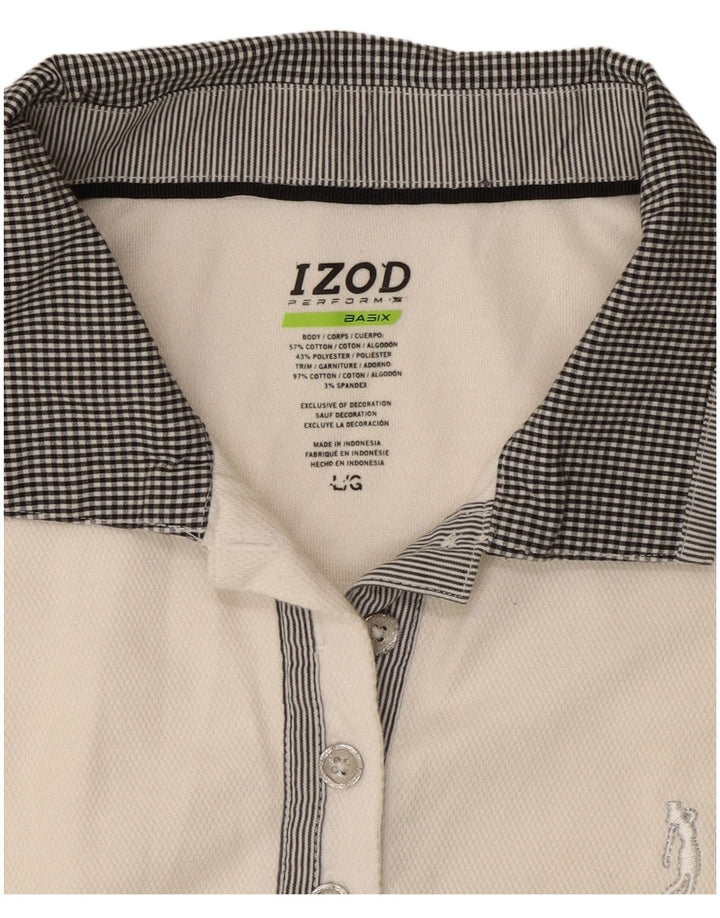 Polo senza maniche da donna IZOD UK 14 grande cotone bianco