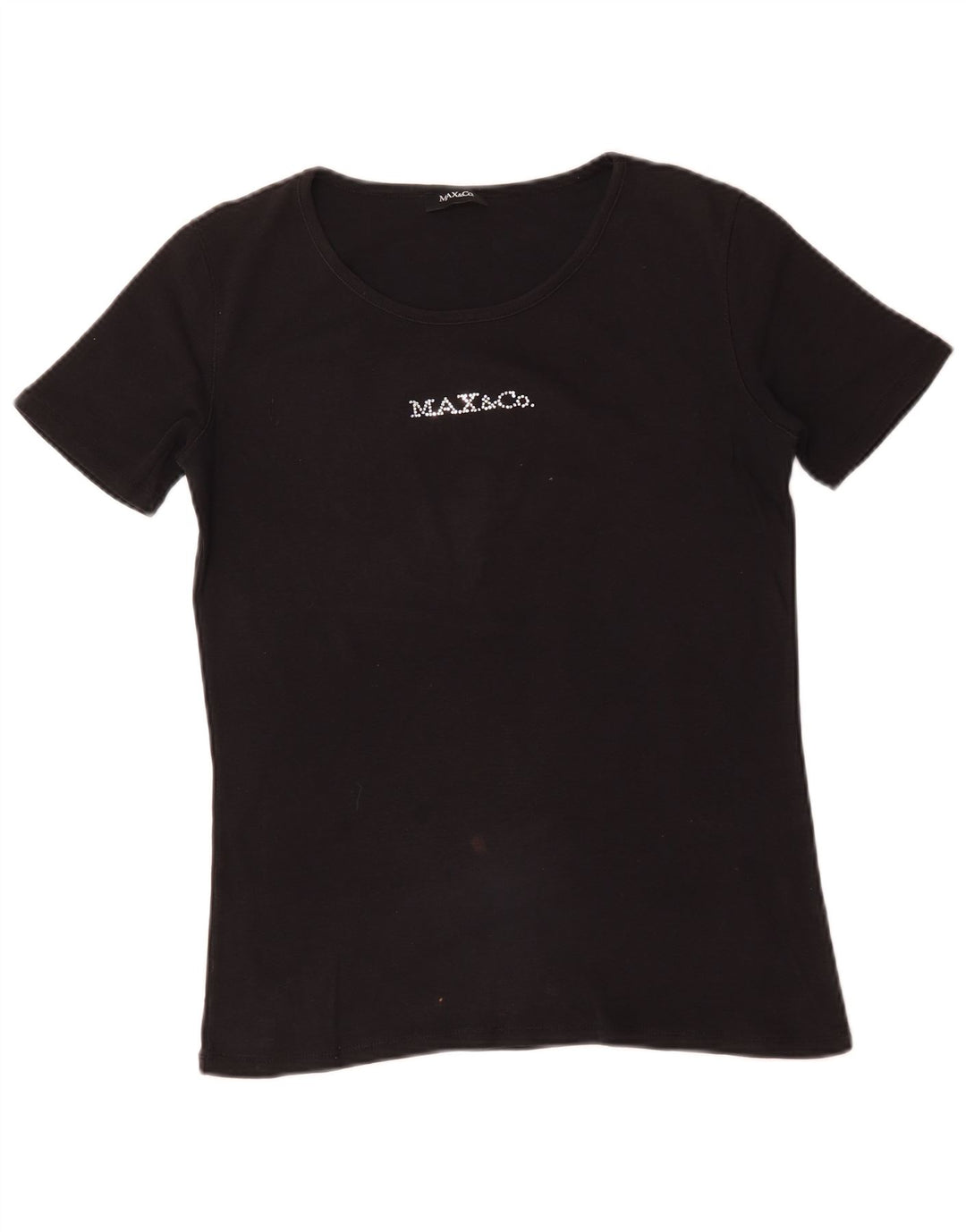Max & Co. T-shirt grafica da donna Top UK 14 Large Nera