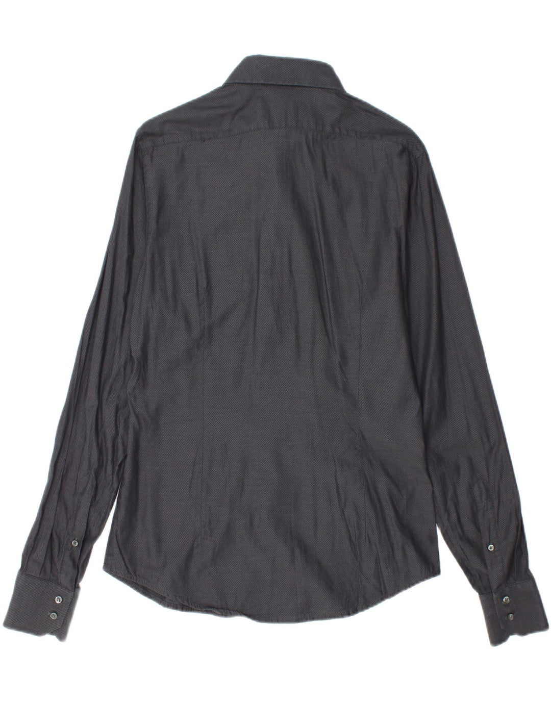 Camicia Uomo BENETTON Large in Cotone Puntinato Grigio