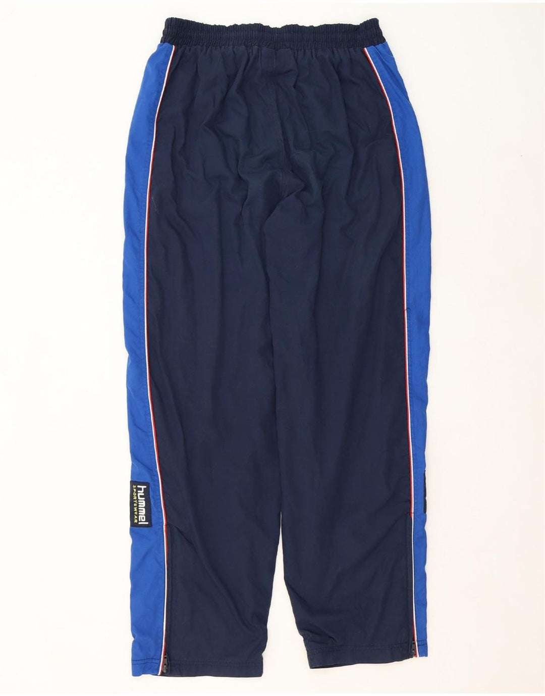 HUMMEL Mens Tracksuit Trousers XL Navy Blue Colourblock Polyester Vintage Hummel and Second-Hand Hummel from Messina Hembry 