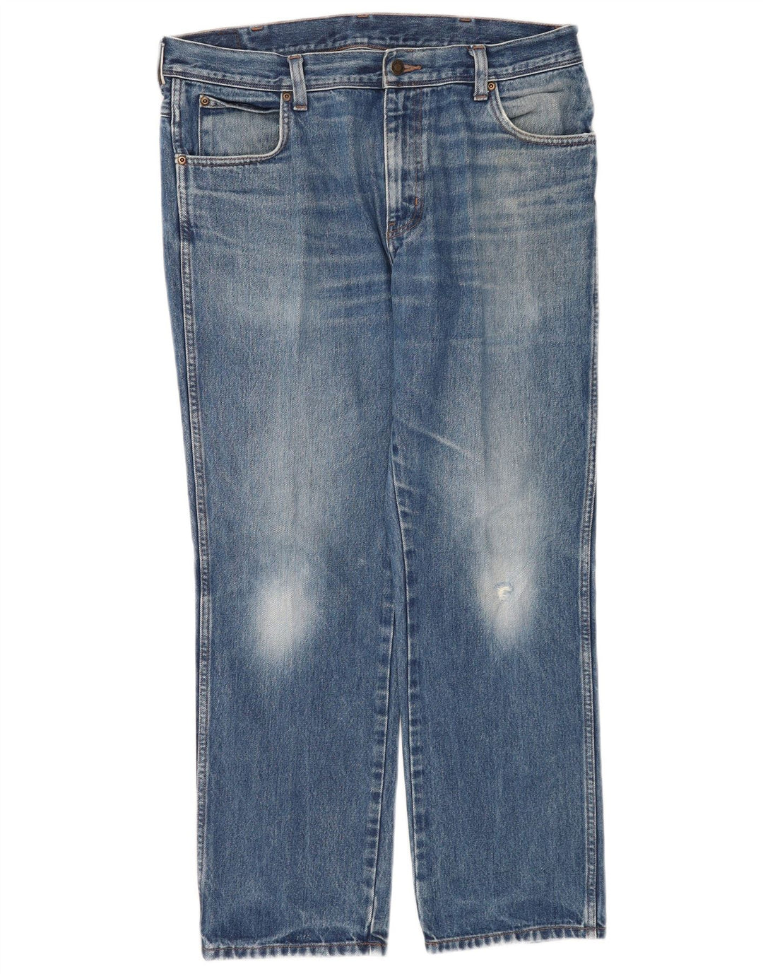 Jeans dritti da uomo Wrangler vestibilità regolare W36 L30 cotone blu